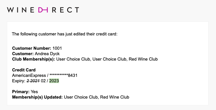 edit credit card email